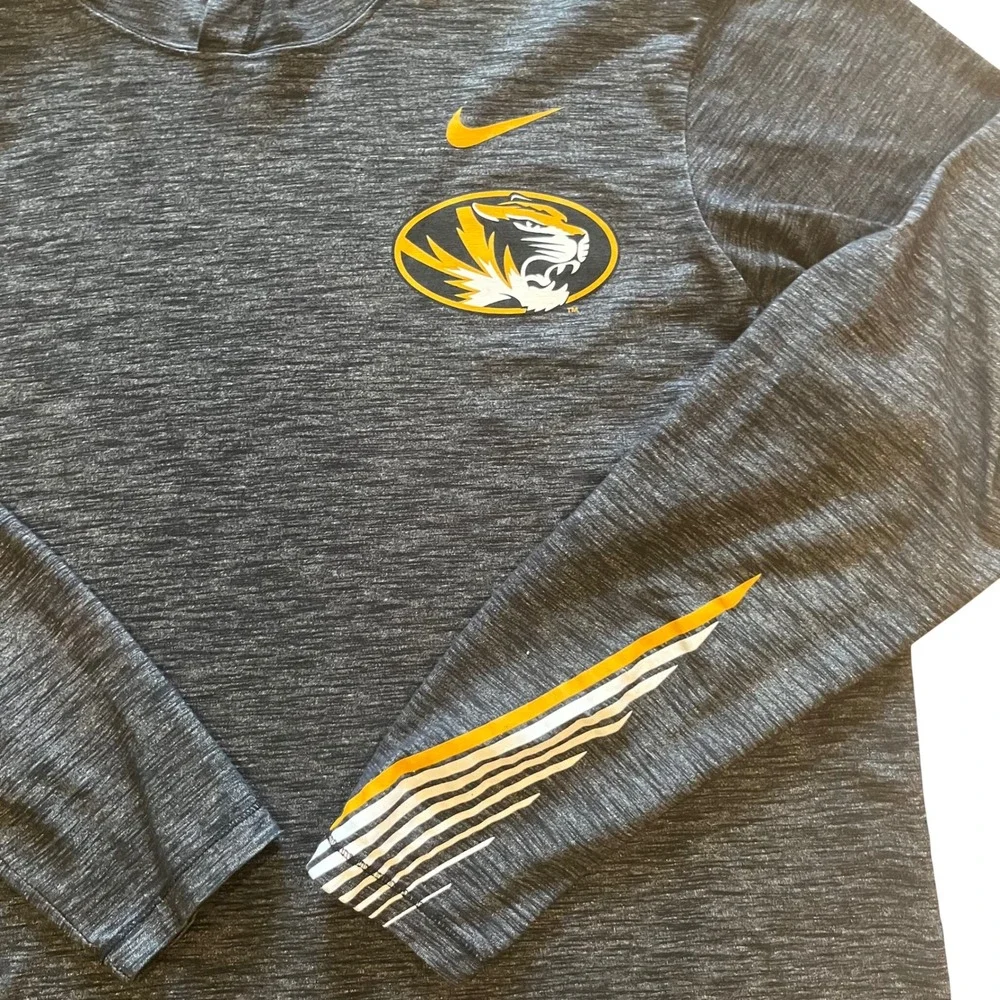 Nike Missouri Tigers Dri-FIT Hoodie Mens XLT Charcoal Heather Mizzou Performance